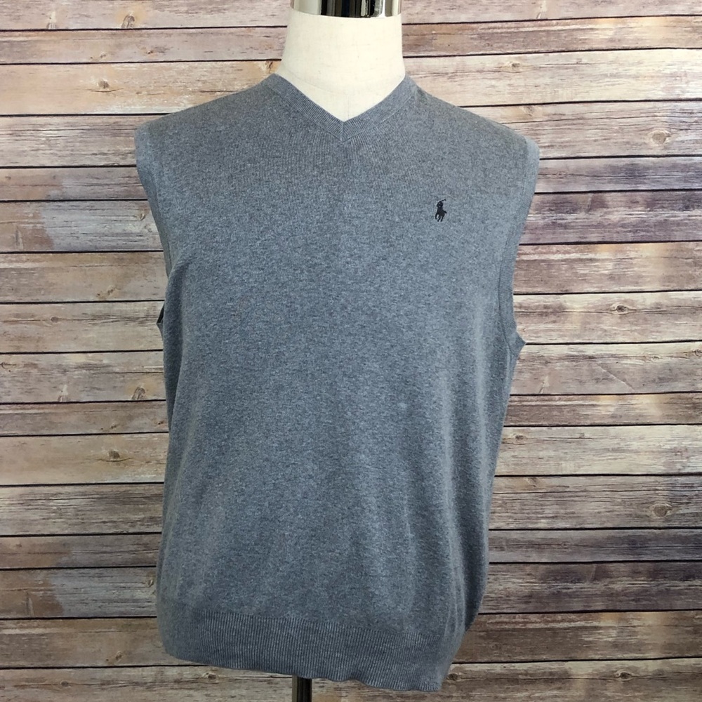 Ralph Lauren Polo Golf  Gray V-Neck Sweater Vest L